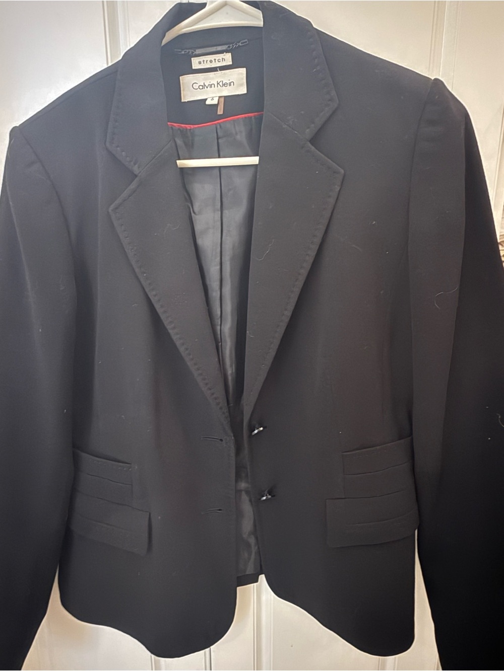 Calvin Klein Black Women's Stretch Blazer with Notch Lapel
